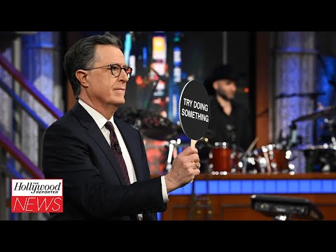 Stephen Colbert Sends Message to Democrats After Protest at Trump Speech | THR News