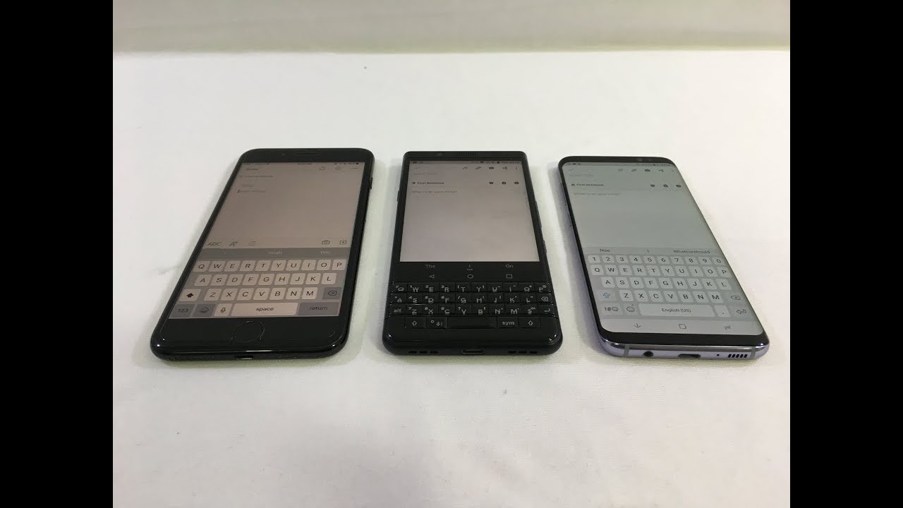 Keyboard TYPING TEST - Blackberry KeyONE vs. Galaxy S8 vs. iPhone 7 Plus