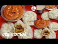 வெஜ் மோமோஸ் / Veg Momos Recipe In Tamil / How to make momos  at home / Red chilli momos Chutney