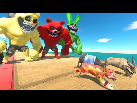 Escape the Poppy Playtime Monsters on the Deadly Spike Bridge | Dinosaurs    VS Animals | ARBS