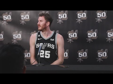 Jakob Poeltl speaks about growing into a leadership role at Spurs media day