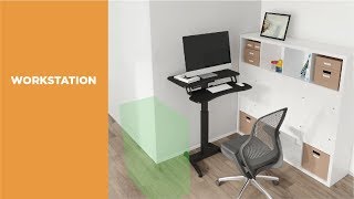 Height Adjustable Workstation with Keyboard Tray - FWS08 Series