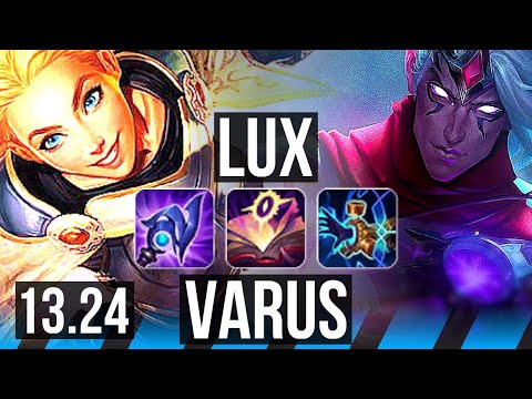 LUX vs VARUS (MID) | 16/0/9, Legendary, 6 solo kills, 800+ games | BR Grandmaster | 13.24