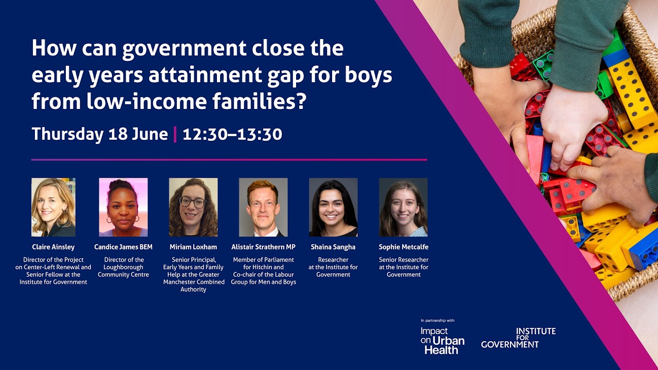 How can government close the early years attainment gap for boys from low-income families?