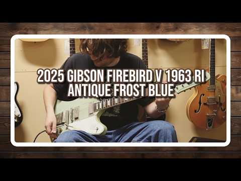 Gibson Firebird V 1963 Reissue 2025, Antique Frost Blue image 10