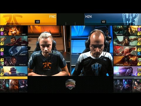 H2K vs FNC Game 5 Highlights - H2K vs FNATIC EU LCS PLAYOFFS QUARTERFINAL #2 Summer 2016