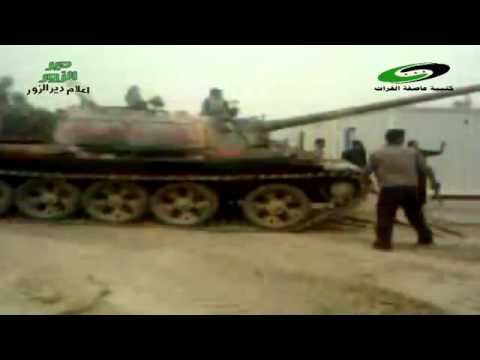 تجهيز الدبابات للدخول الى مدينة دير الزور من قبل كتيبة عاصفة الفرات
