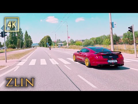 Zlin Czechia - Drive thru entire City East to West - 4K City Drive