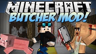 Minecraft | BUTCHER! (Meat Hooks, Cleavers, Barbecues & More!) | Mod Showcase