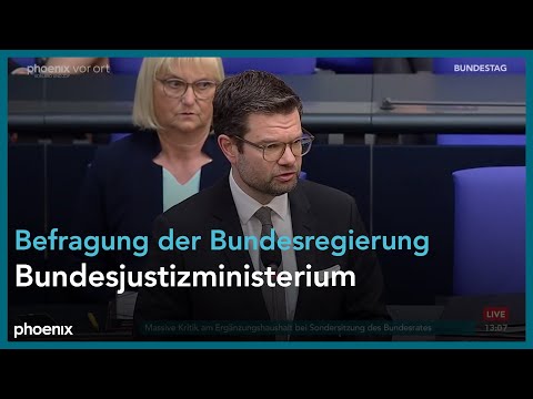 Befragung der Bundesregierung mit Justizminister Marco Buschmann (FDP)
