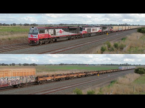 5PM9 SCT Mixed Freight Train With Bonus QUBE SQSY Wagons (13/8/2023) - PoathTV Australian Railways