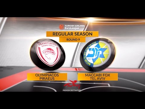 EuroLeague Highlights RS Round 9: Olympiacos Piraeus 73-80 Maccabi FOX Tel Aviv