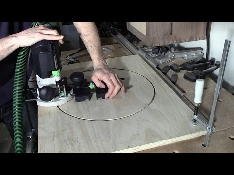 Festool OF 1400 Router Circle Jig using Guide Stop mod