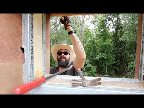 Rammed Earth Punch Out WINDOW Reveal - Vlog 65