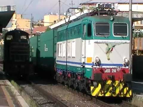 E655.214 in partenza col TC 57004 Pomezia - Rivalta Scrivia