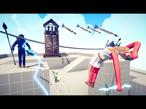 2x FISHERMAN + CONJURER and TOWER vs EVERY UNIT 🦈🔱🗼 | Totally Accurate Battle Simulator TABS