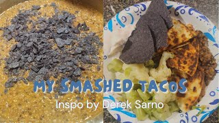My Smashed Tacos!! Yummy!! Inspo by @DerekSarnoChef 🏡👩🏾‍🍳🤤 #Vegan #PlantBased #veganrecipes