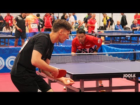 2018 World Veteran Championships Table Tennis - Singles Quarterfinals - Table 3
