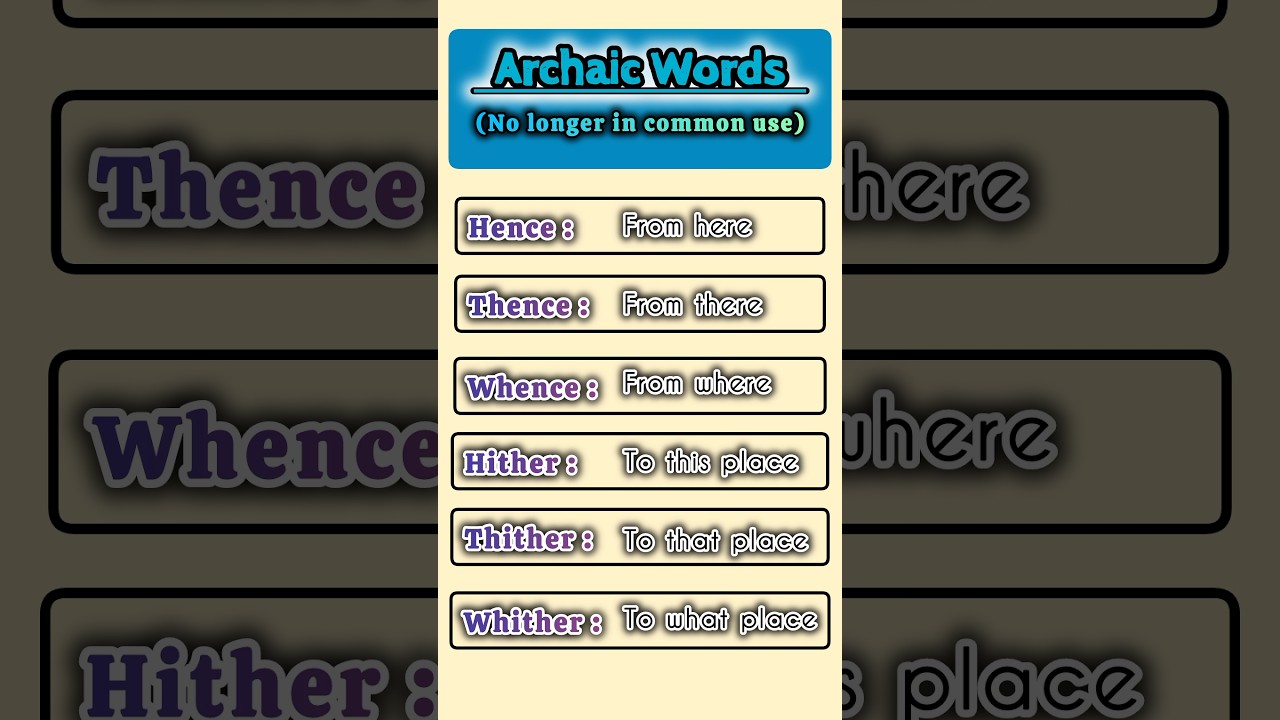 Archaic Words #inglish #classes #engliah #archaic #words #hence #meaning