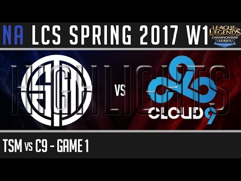 TSM vs C9 Highlights Game 1, NA LCS Spring 2017 Week 1 Day 1, Team Solomid vs Cloud 9 G1
