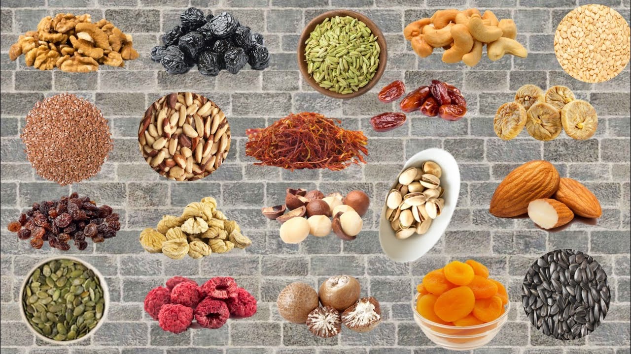Dry fruit Names in English and Bengali | Dry fruits, nuts and seeds | Dry fruits list