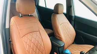 #shorts New Tan Leather seat covers in my Hyundai Creta - original Hyundai covers in showroom
