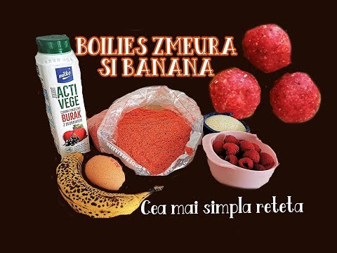 Reteta Boilies Zmeura si Banana. Easy Banana, Raspberry Cream Boilies - Carp Bait Recipe