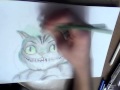 Рисунок карандашами "Чеширский кот" из "Алиса в Стране чудес" (уровень ...