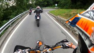 preview picture of video 'Road To Selvino PART 1 -heating- KTM 530, KTM 125 and Kawa Z750'