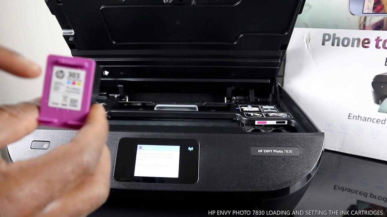 HP ENVY PHOTO 7830 LOADING AND SETTING THE INK CARTRIDGES