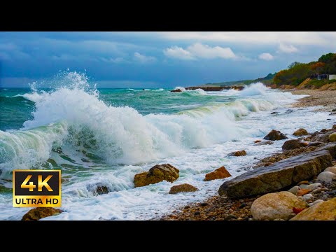 Best Ocean Wave Sounds| 8 Hours 4K Daylight Natural Soundscape for Stress Relief & Deep Sleep