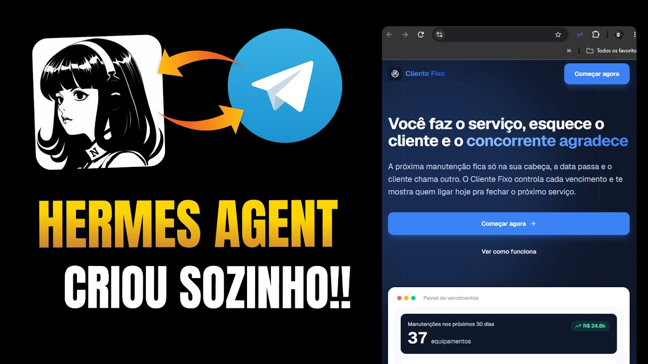 Usei o Hermes Agent para programar pelo Telegram e fazer deploy