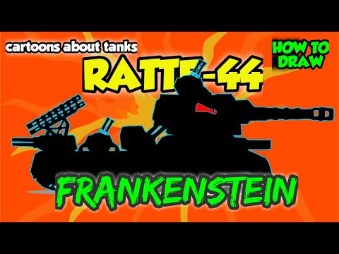 How To Draw Cartoon Tank Ratte-44 Frankenstein | HomeAnimations - Cartoons About Tanks