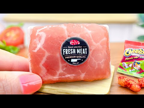 I Cooking Miniature Tonkatsu with CHEETOS in Mini Kitchen - ASMR Hot Cheetos Tonkatsu Eating