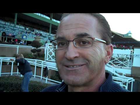 Kostas Hronis, John Sadler, and Julien Leparoux after Sky High Gal wins the Blue Norther Stakes