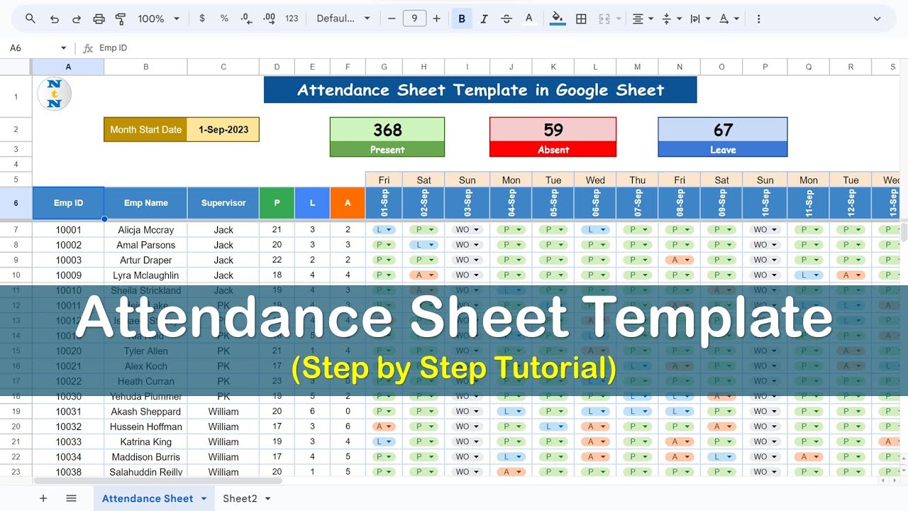 Create Attendance Template in Google Sheet | Complete Process