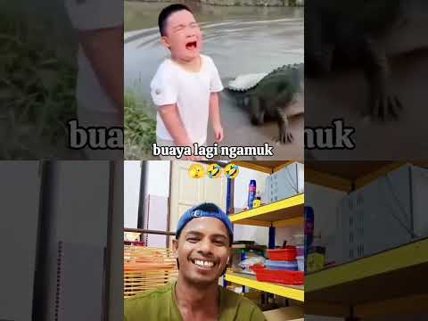 Anak Lempar Batu ke Buaya, Ibu yang Jadi Adu Mulut Sama Buayanya! 🤣 #shortvideo  #VideoLucu #Komedi