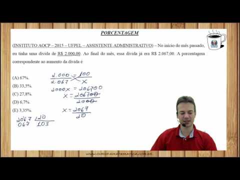 E0162 - INSTITUTO AOCP - 2015 - UFPEL - PORCENTAGEM (www.gurudamatematica.com.br)
