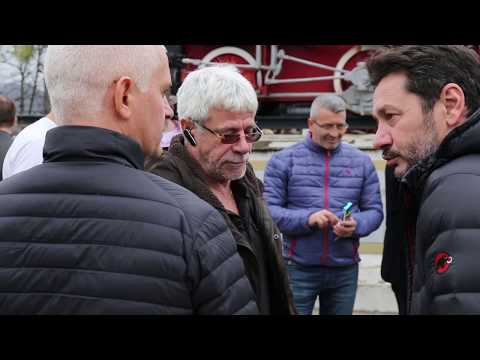 Actorii din „Ghinionistul”, la Muzeul de Locomotive din Reșița