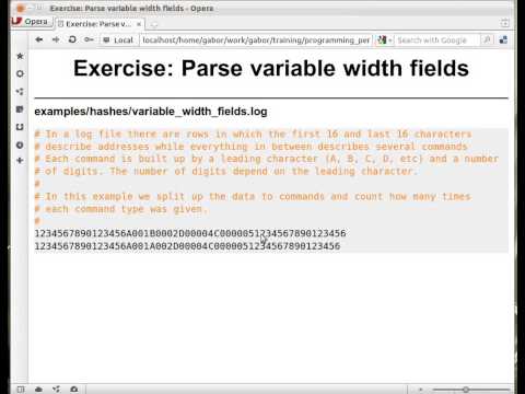 Beginner Perl Maven tutorial: 7.17 - Exercise: Parse variable width fields