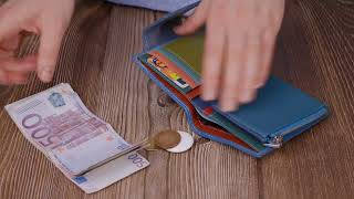 Жіноче портмоне з оригінальною монетницею з натуральної шкіри ST Leather 19450 бірюзовий