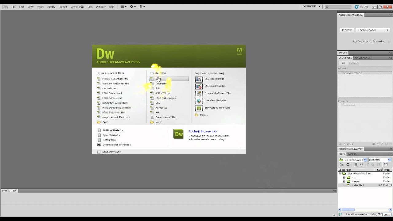 How to Make an HTML Website in Dreamweaver CS5 - video 3