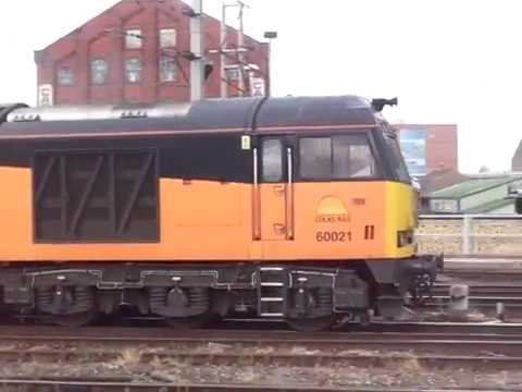 The Class 60 Colas Rail Freight No.60021 with Load of Logs was leaves at Carlisle Citadel Station.