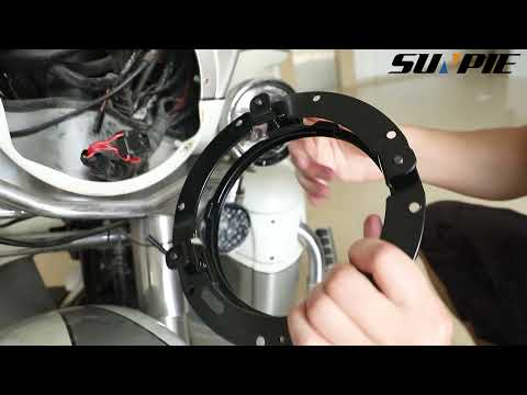 How to Install 7 inch Round Headlight Mounting Bracket for Harley (Chrome/Black)?