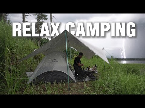 🌧️ HEAVY RAIN CAMPING - Relaxing in Rainy Day - Soothing Rain Sound & Nature Ambience