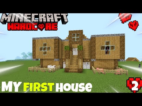 INSANE: My Insane First House in Minecraft PE Hardcore!