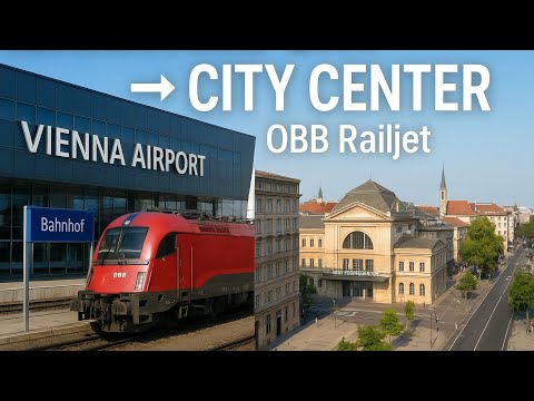 Aeroporto de Viena ao centro da cidade - Wien Hbf | OBB Railjet - Viagem de trem na Áustria