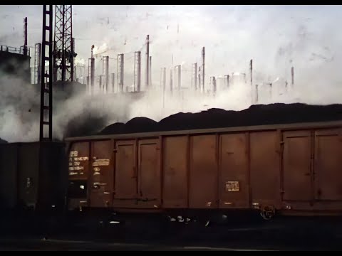 Flug über das Gaskombinat Schwarze Pumpe 1990