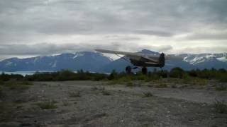 Green Oratex Carbon Cub Kitplane in Alaska