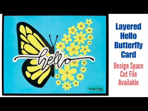 Layered Inlay Butterfly Flowers Draw Then Cut Card #cardmaking Cricut
